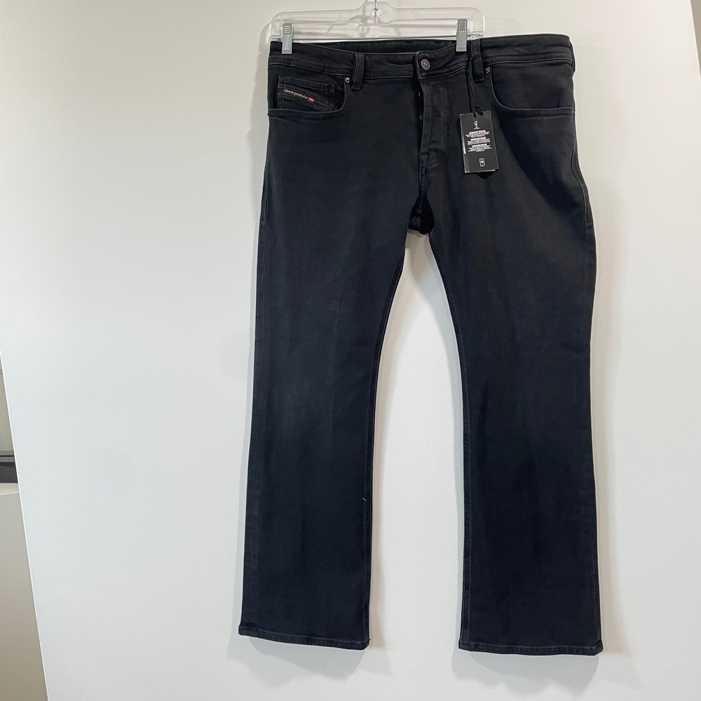Diesel Zatiny 2007 Slim Bootcut Jeans Mens 36x30 (38x29) Washed Black RE064 NWT